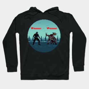 Fighting Monsters - Pixel Art Hoodie